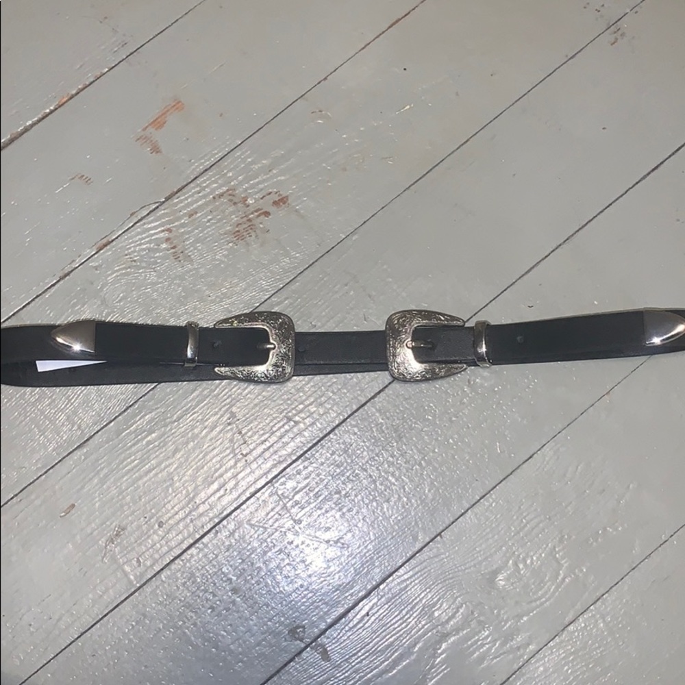 Western double buckle belt